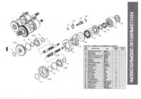 Блок цилиндров (15) насоса Kawasaki K5V200DPH1HQR-OEO2-V