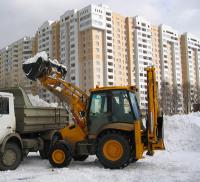 Уборка снега трактором, чистка снега, вывоз снега