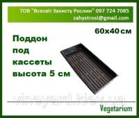 Поддон 60х40 см под кассеты 40, 77, 96, 126, 160, 260 ячеек глубина 3; 5 и 7 см Вегетариум