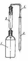 Прибор для отгонки и поглощения мышьяка в питьевой воде (соединения на резиновых пробках)