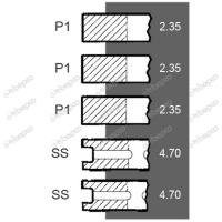 Поршневые кольца 100 x 2,38 x 2,38 x 2,38 x 4,74 x 4,74 дв. FORD 220 (E1A MkI) 590E 592E (E1A MkII)